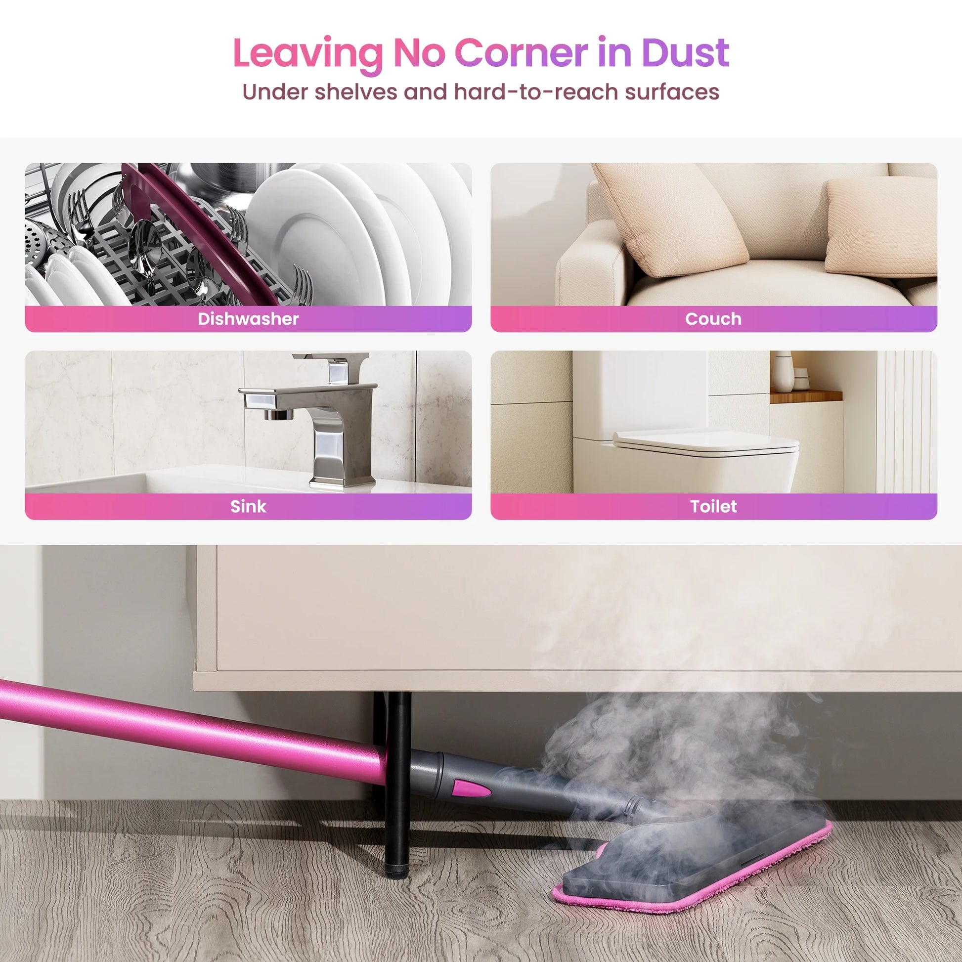 Steam Mop with Detachable Handheld Steamer